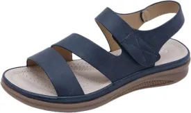 Womens Sandals Flats Comfortable Leather Walking Orthopedic Sandals Open Toe Hook And Loop Closure Non Slip Sandal Comfort Yoga Mat Shoes for Women