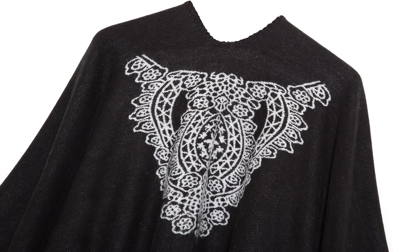 Women's Vintage Pattern Open Front Poncho Cape Shawl Winter Shawl Wraps