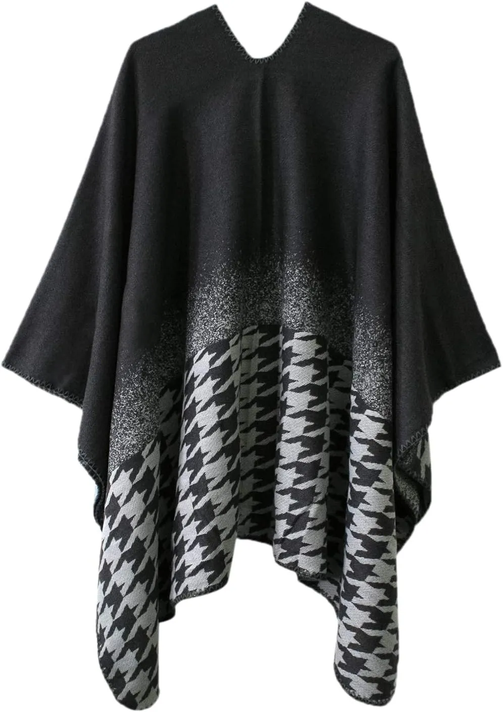 Women's Vintage Pattern Open Front Poncho Cape Shawl Winter Shawl Wraps