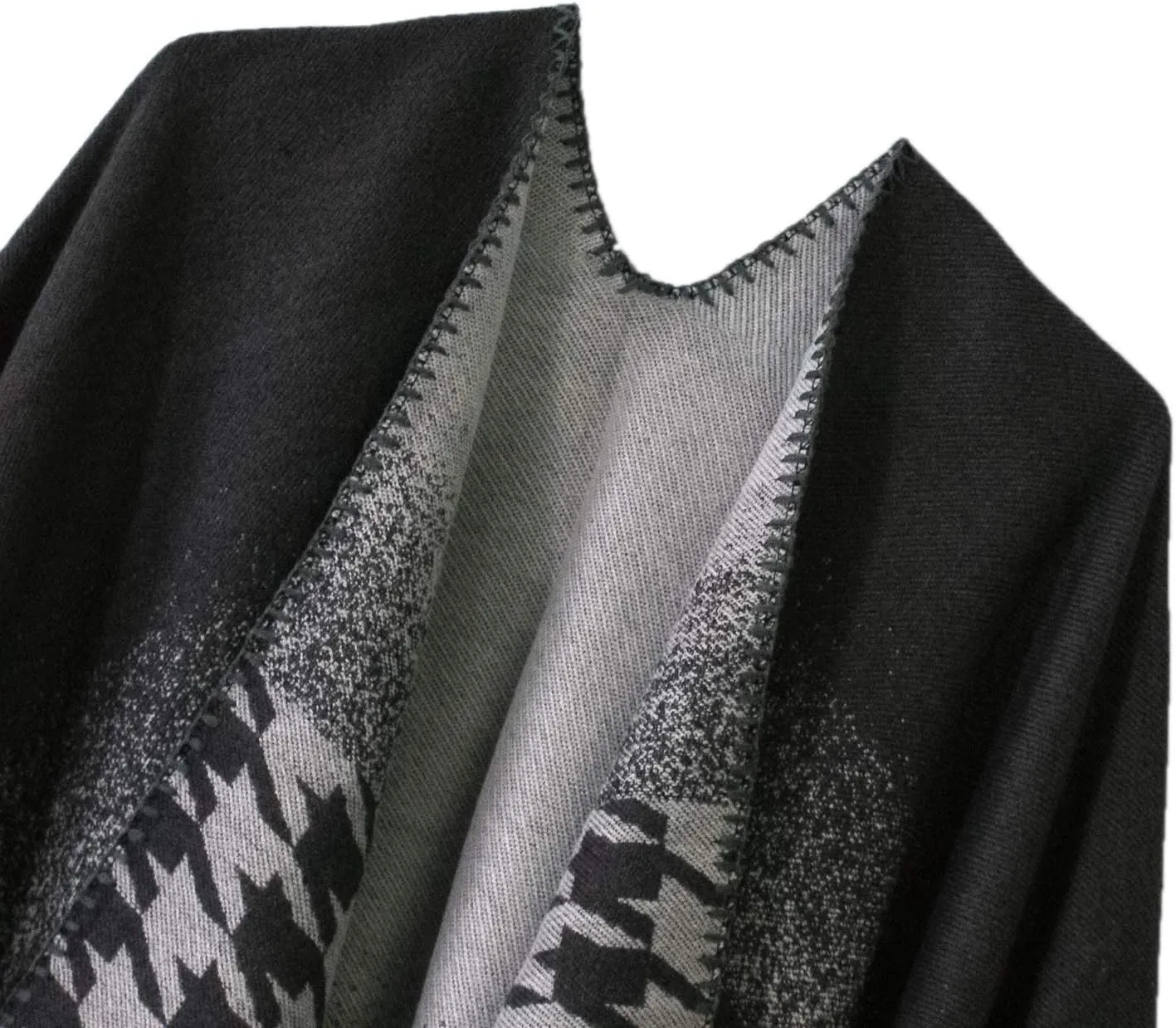 Women's Vintage Pattern Open Front Poncho Cape Shawl Winter Shawl Wraps