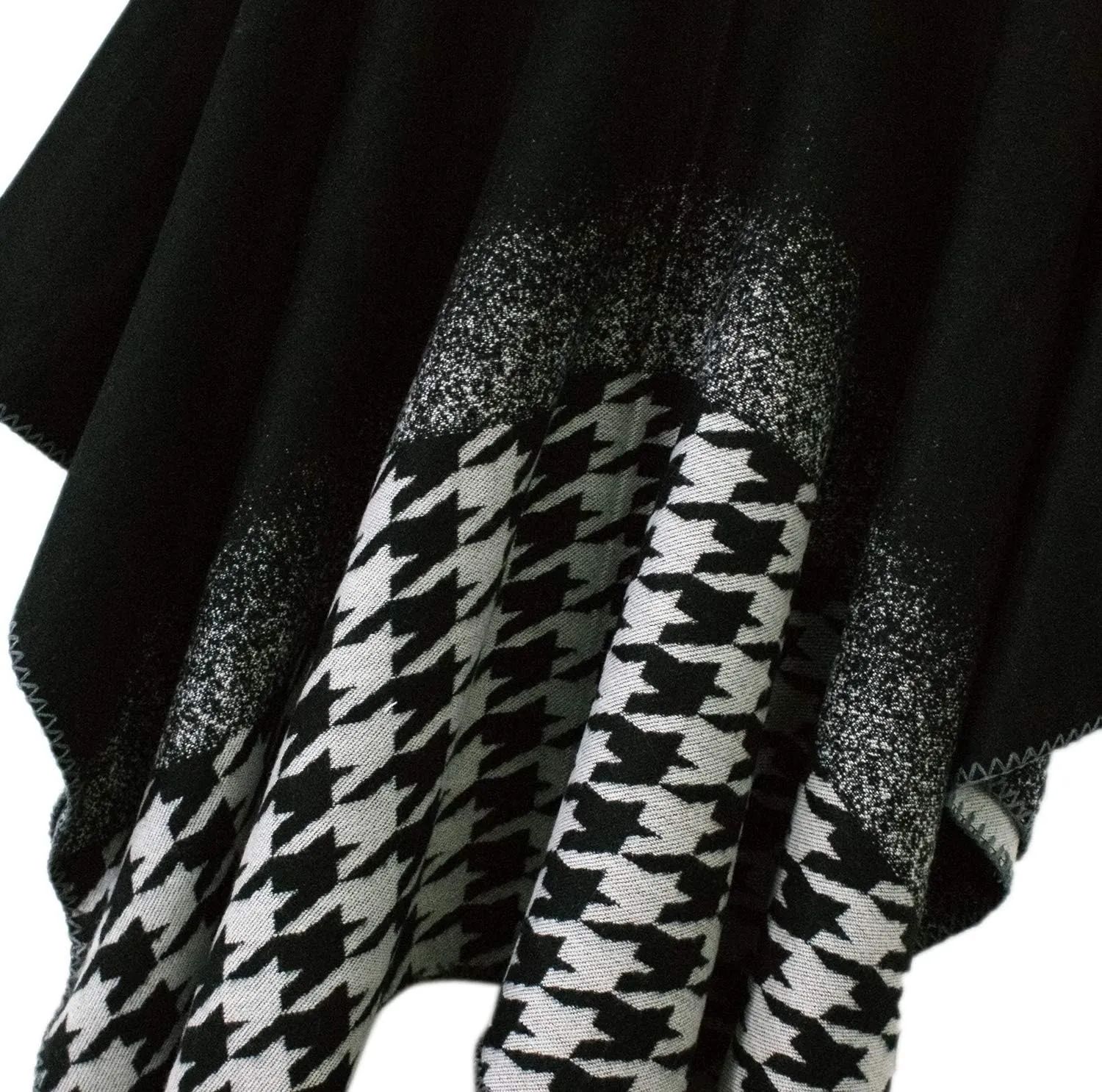 Women's Vintage Pattern Open Front Poncho Cape Shawl Winter Shawl Wraps