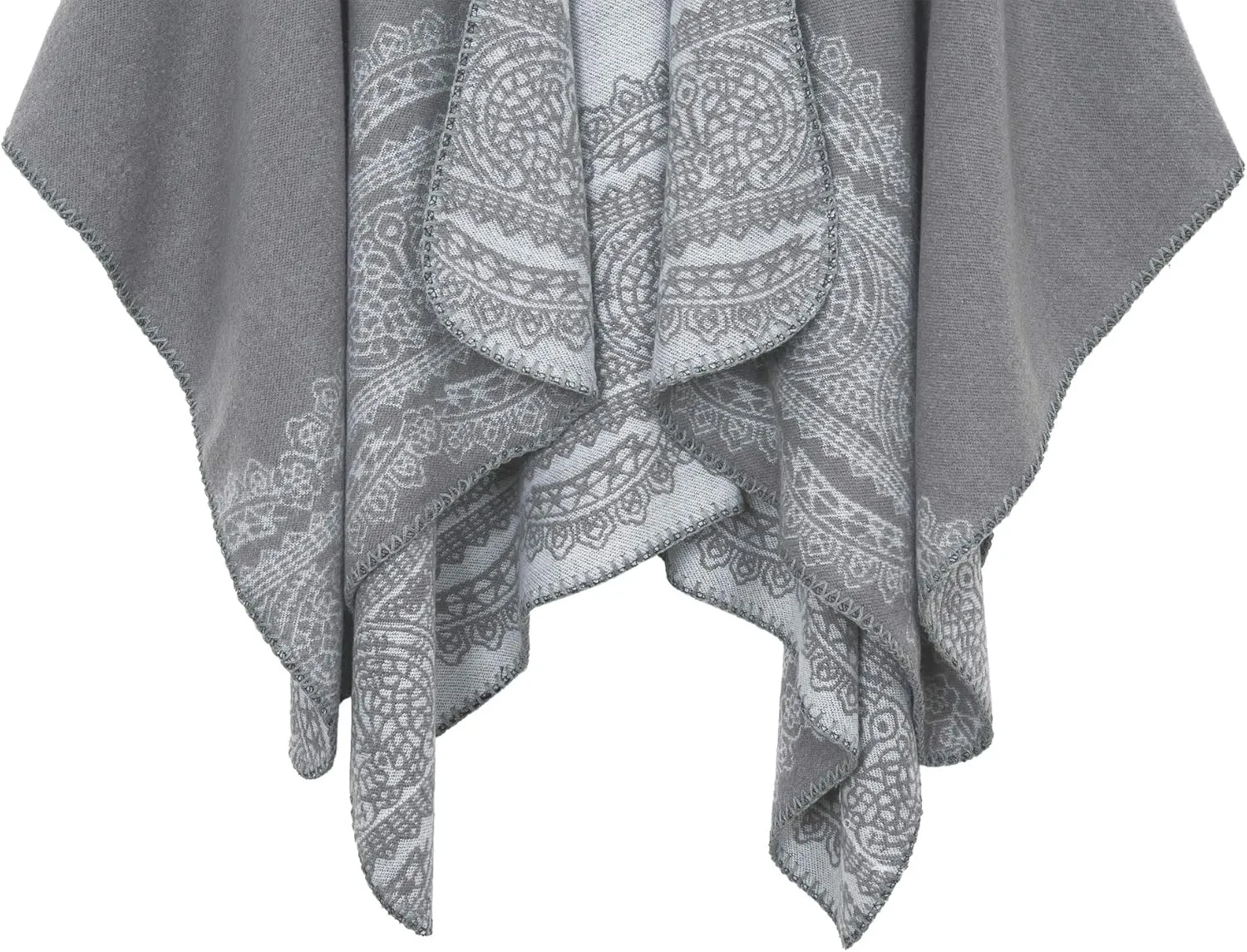 Women's Vintage Pattern Open Front Poncho Cape Shawl Winter Shawl Wraps