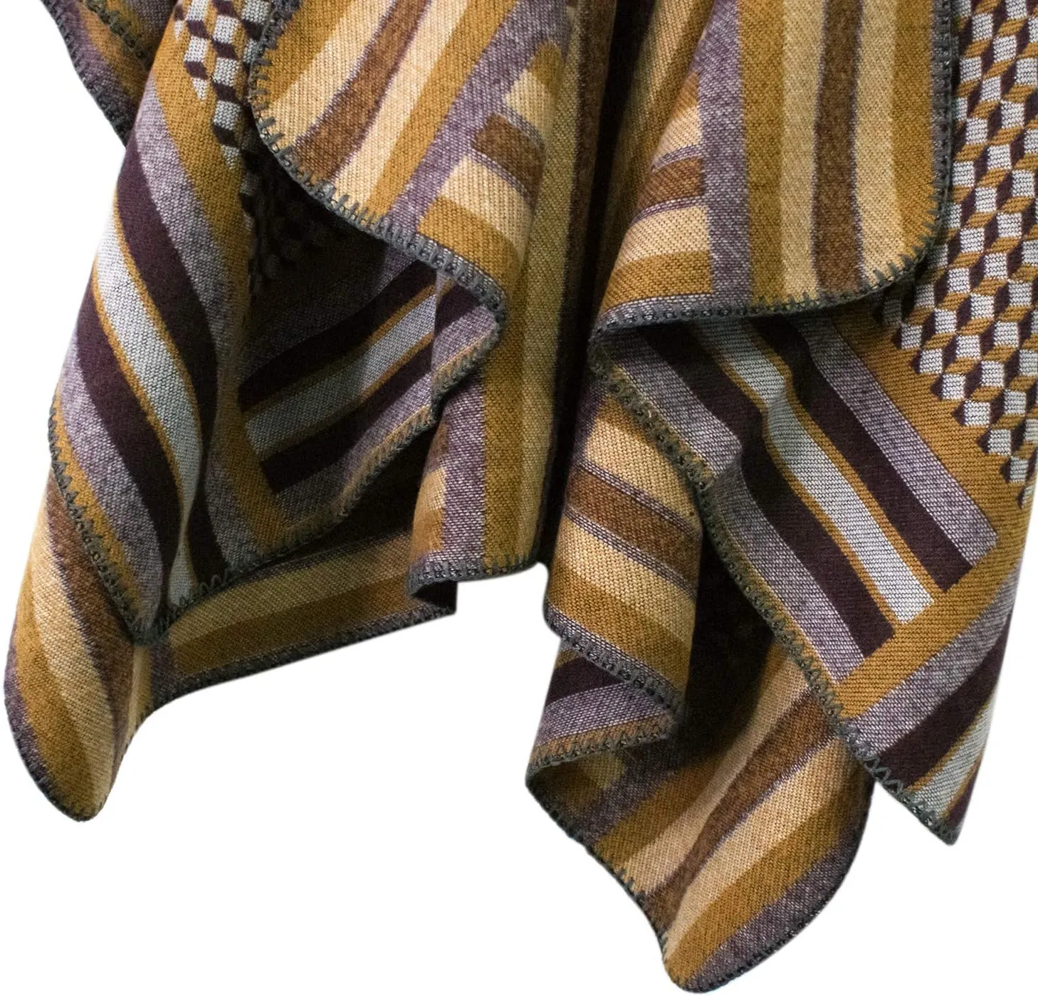 Women's Vintage Pattern Open Front Poncho Cape Shawl Winter Shawl Wraps