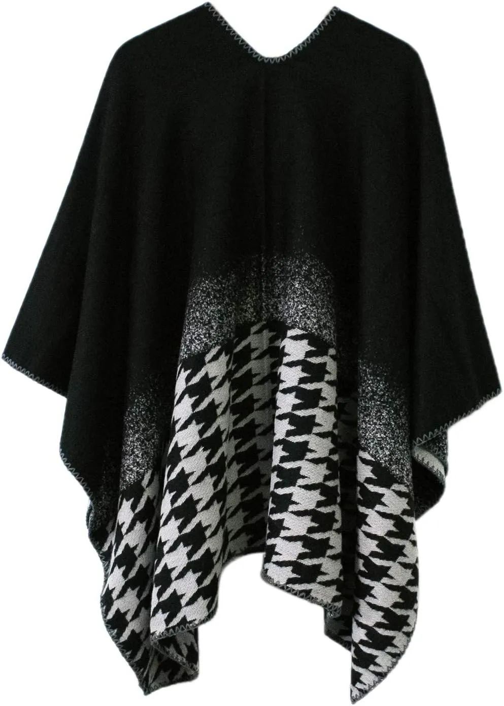Women's Vintage Pattern Open Front Poncho Cape Shawl Winter Shawl Wraps