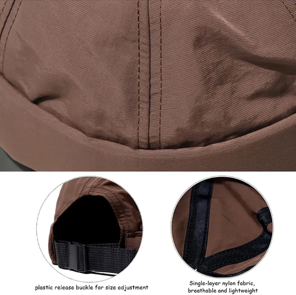 XYIYI Men Quick Dry Docker Cap Breathable Brimless Cap Rolled Cuff Retro Sailor Beanie Hat
