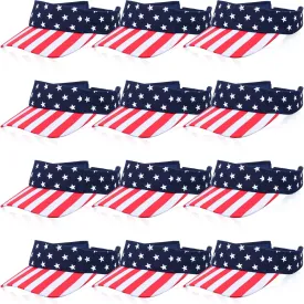 Yahenda 12 Pcs American Flag Hat 4th of July Visors for Women Men Patriotic Visor Red White and Blue Sun Hat(US Flag) Yahenda 12 Pcs American Flag Hat 4th of July Visors for Women Men Patriotic Visor Red White and Blue Sun Hat(US Flag)