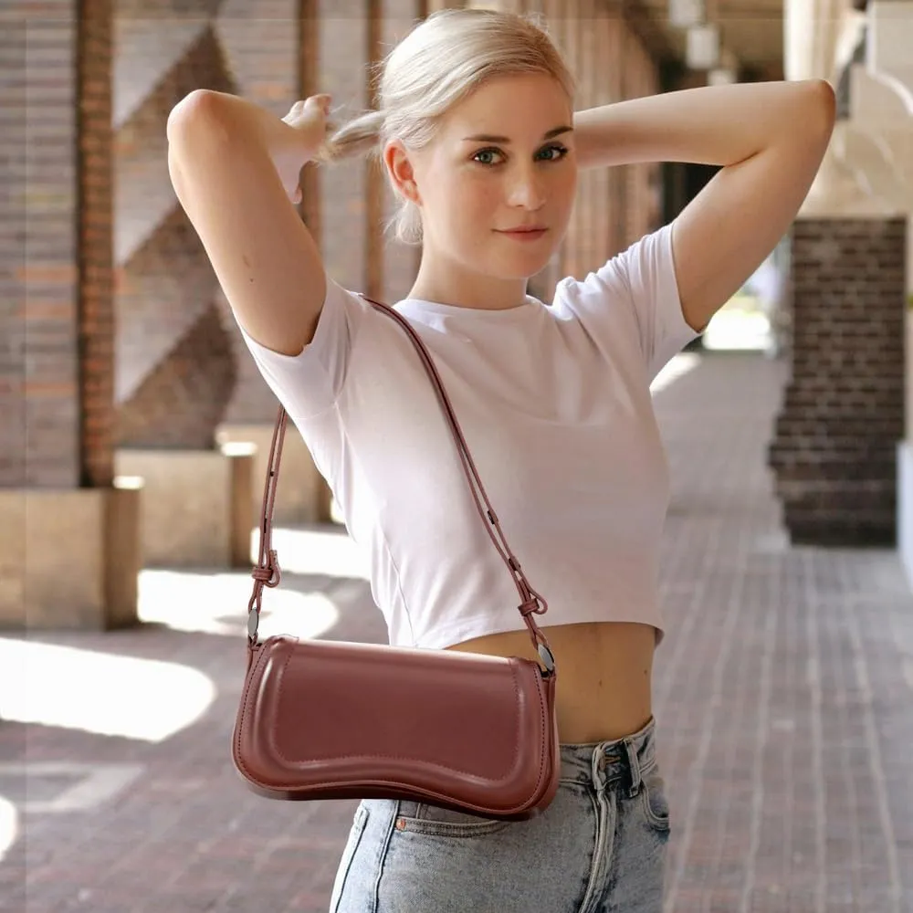 YDSIII Shoulder Bag, Women's Vintage Vegan Leather Shoulder Purse with Adjustable Strap