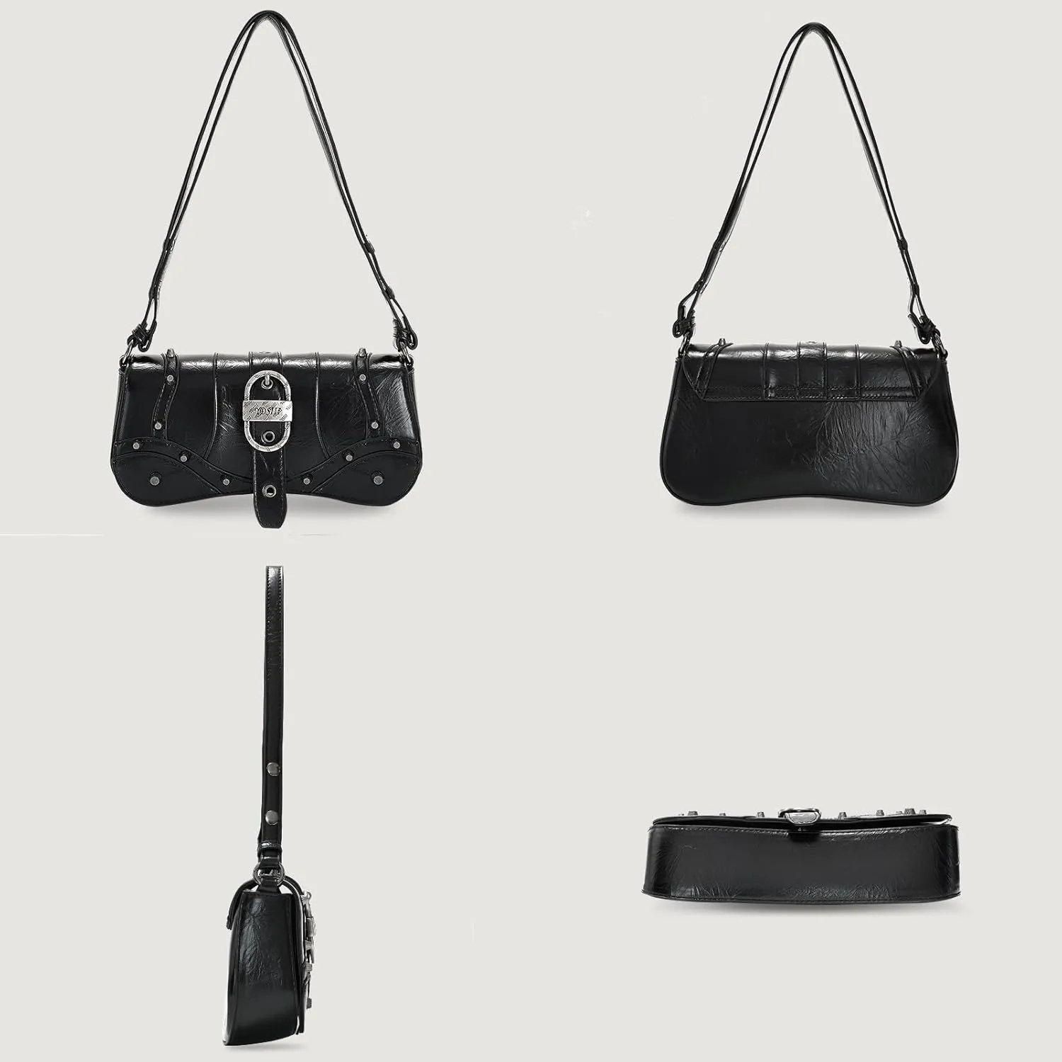 YDSIII Shoulder Bag, Women's Vintage Vegan Leather Shoulder Purse with Adjustable Strap