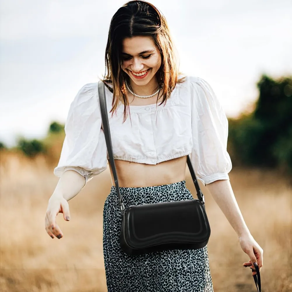 YDSIII Shoulder Bag, Women's Vintage Vegan Leather Shoulder Purse with Adjustable Strap