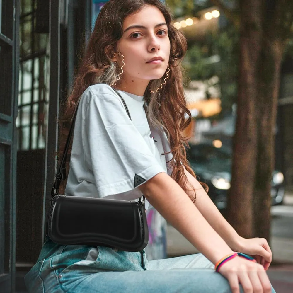 YDSIII Shoulder Bag, Women's Vintage Vegan Leather Shoulder Purse with Adjustable Strap