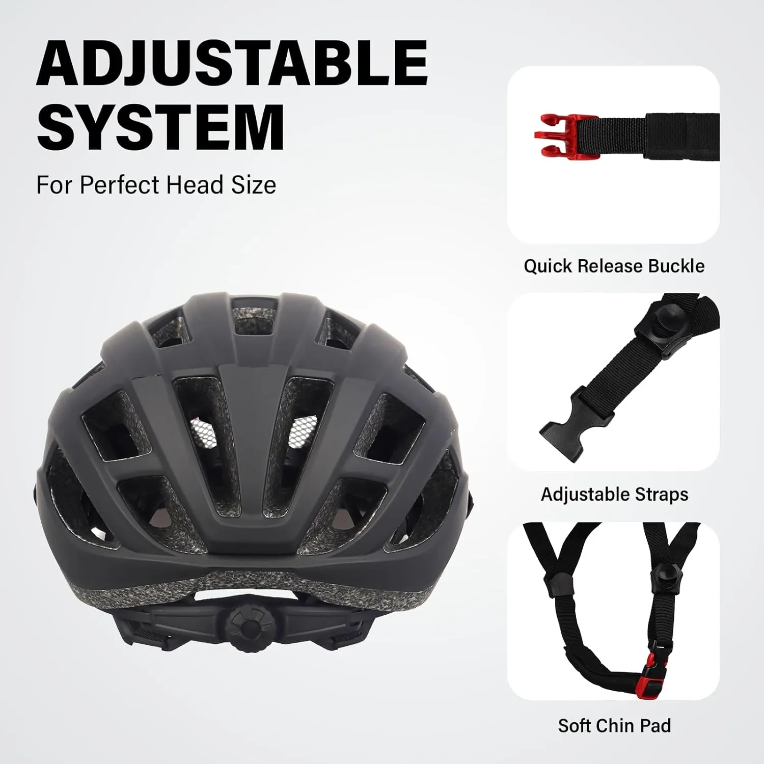 Youth Adult Road Bike Helmet, Men Women Adjustable Mountain Bicycle Helmet with Detachable Visor, 2 Sizes for Age 8-14  Youth, Kids, Adult