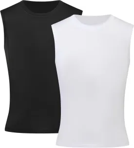 Youth Boys Compression Sleeveless Shirt Undershirts Workout Base Layer Vest Quick Dry Soccer Shirts