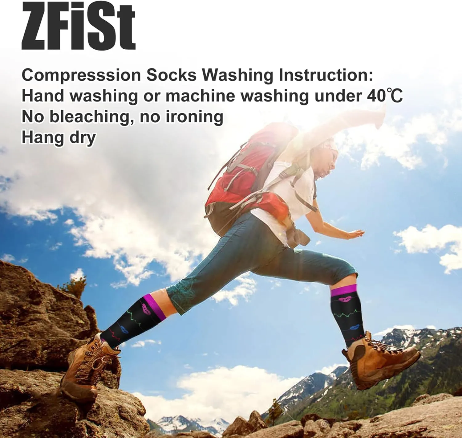 ZFiSt Plus Size Compression Socks Wide Calf for Women Men,Sport Compression Stocking Nurse Socks
