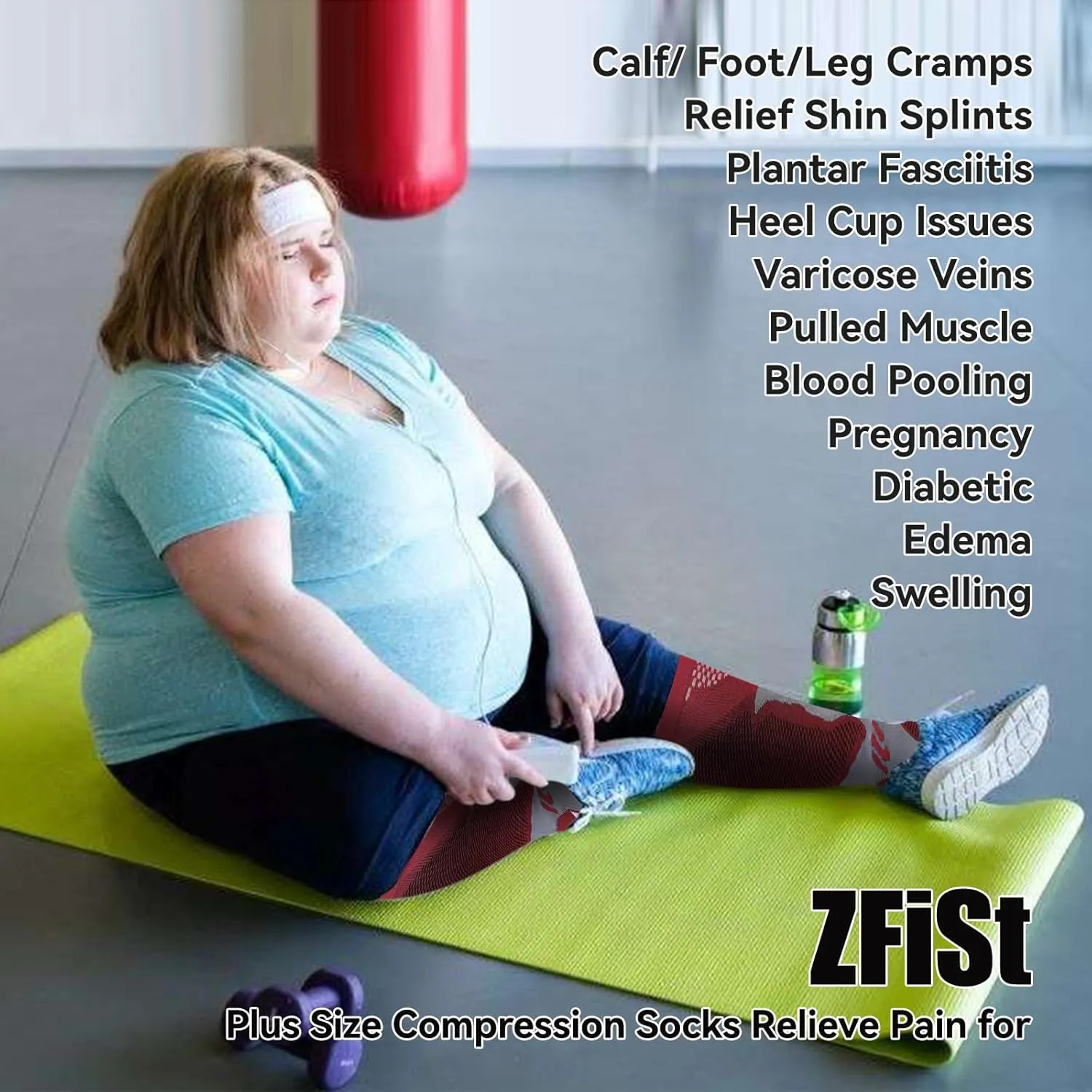 ZFiSt Plus Size Compression Socks Wide Calf for Women Men,Sport Compression Stocking Nurse Socks
