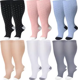 ZFiSt Plus Size Compression Socks Wide Calf for Women Men,Sport Compression Stocking Nurse Socks