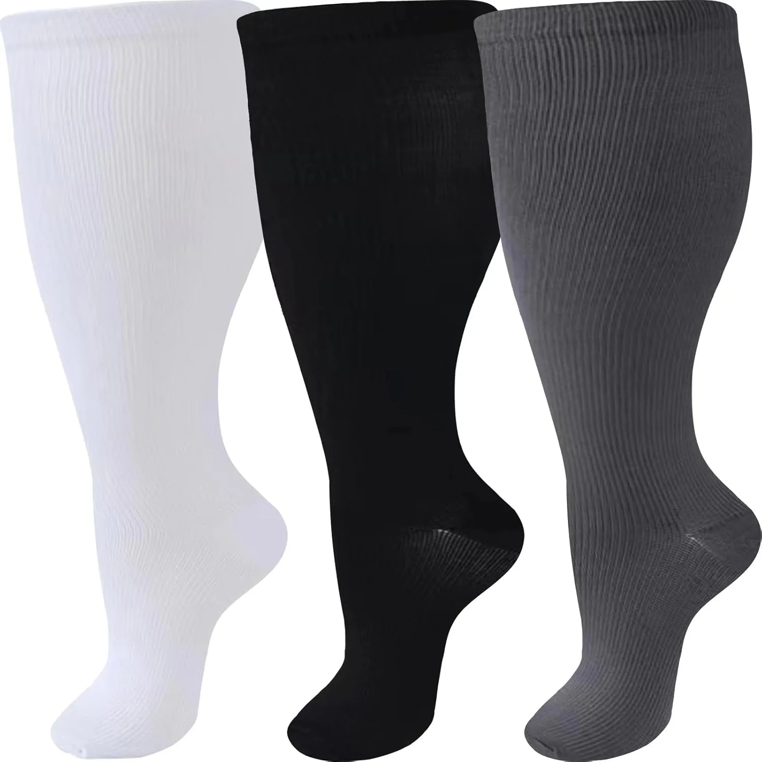 ZFiSt Plus Size Compression Socks Wide Calf for Women Men,Sport Compression Stocking Nurse Socks