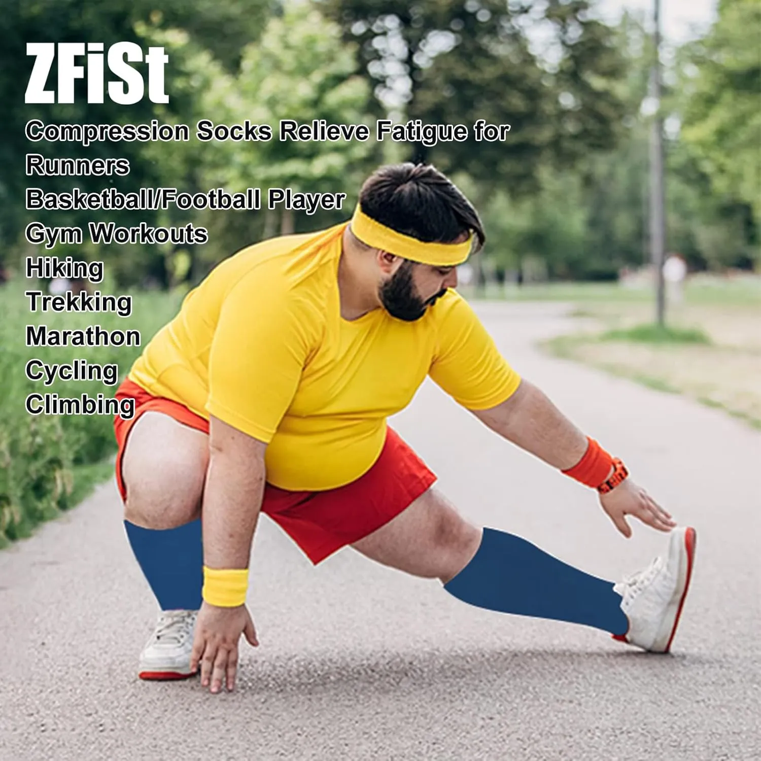 ZFiSt Plus Size Compression Socks Wide Calf for Women Men,Sport Compression Stocking Nurse Socks