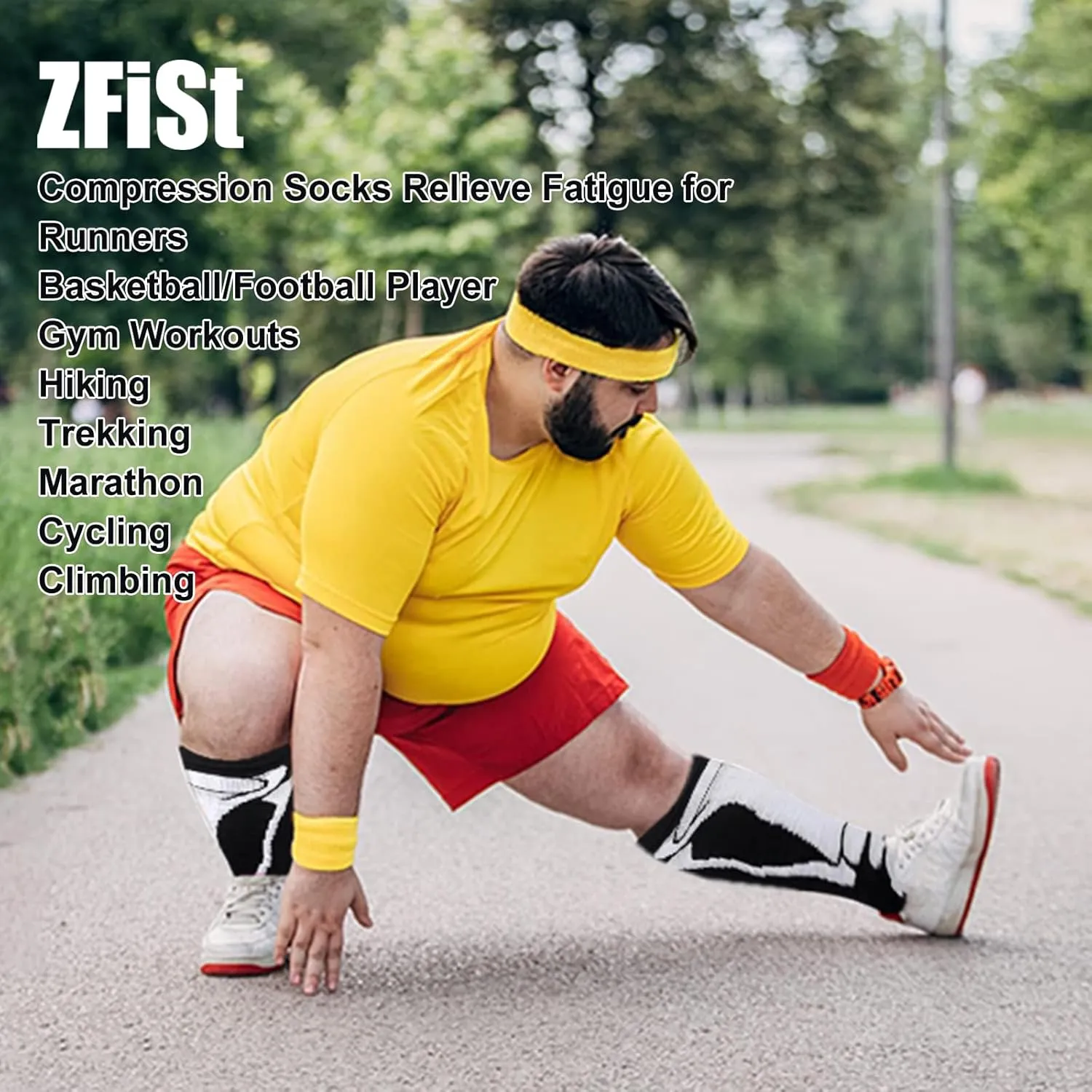 ZFiSt Plus Size Compression Socks Wide Calf for Women Men,Sport Compression Stocking Nurse Socks