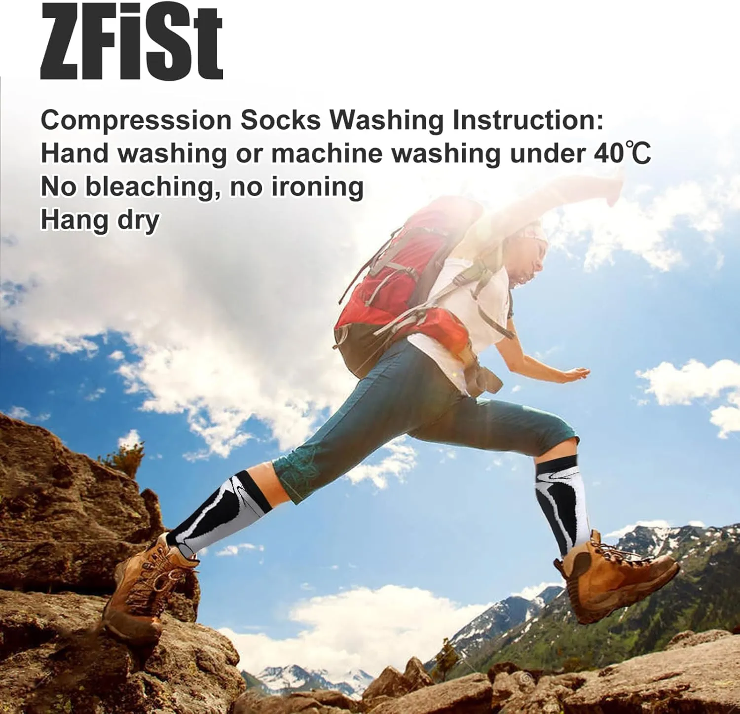 ZFiSt Plus Size Compression Socks Wide Calf for Women Men,Sport Compression Stocking Nurse Socks